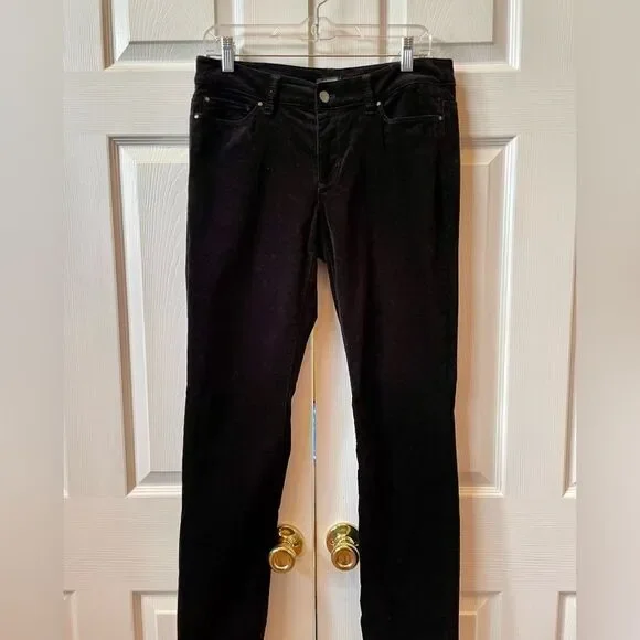 ANN TAYLOR SIGNATURE BLACK PINWALE CORDUROY JEANS SIZE 6 EUC - Picture 3 of 6